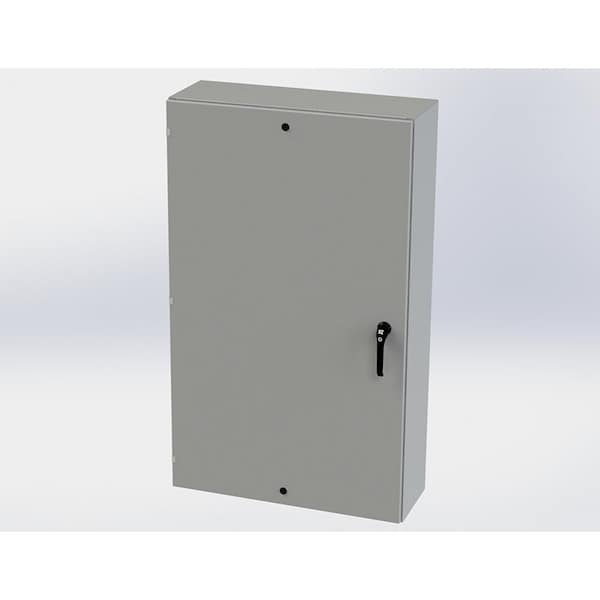1/4 Turn Latch, 3 Point Latch with Padlock/Keylock Handle Electrical Enclosures, 60 in H, 12 in D